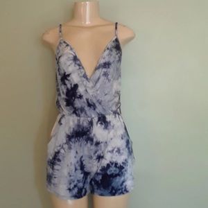 Blue and white Romper